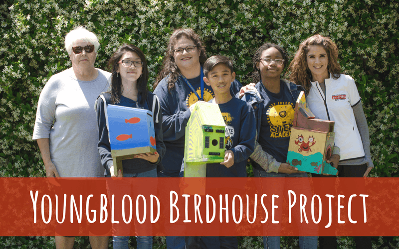Beth Rohani of Ameritex Movers with Youngblood Intermediate students and teachers