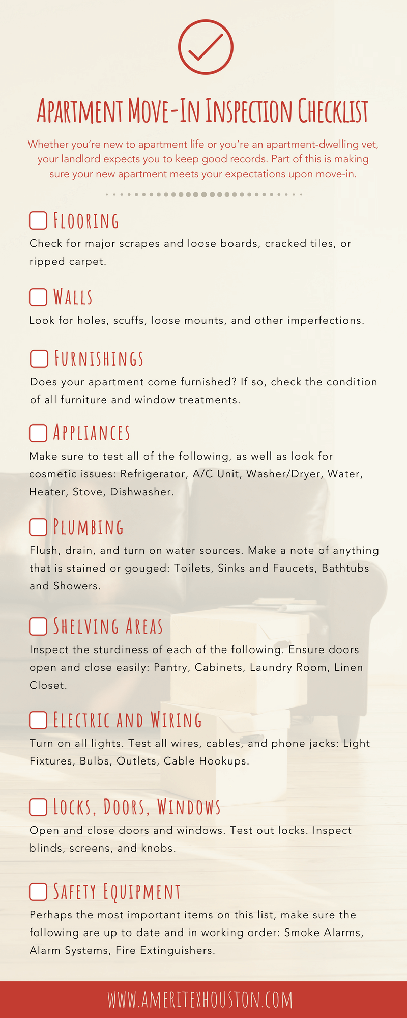 infographic apartment inspection checklist